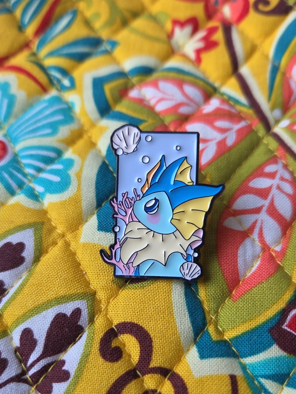 Pokemon Vaporeon Enamel Pin - Blue, Yellow, Pink